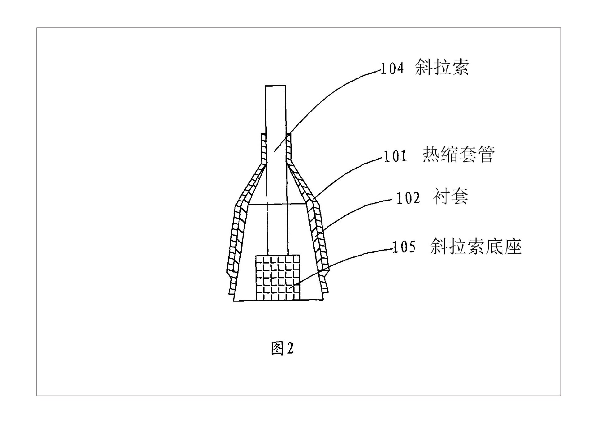 斜拉索桥梁钢索联结底座防腐密封热缩构件示意图2