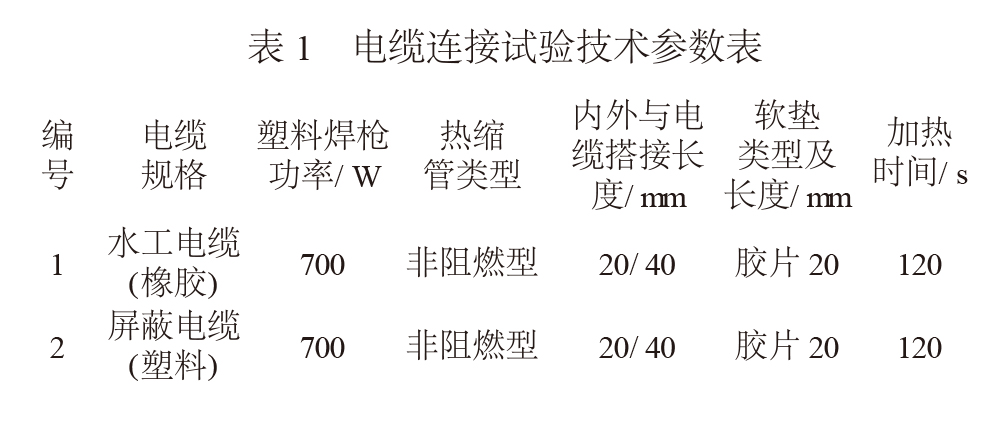 电缆连接试验技术参数表